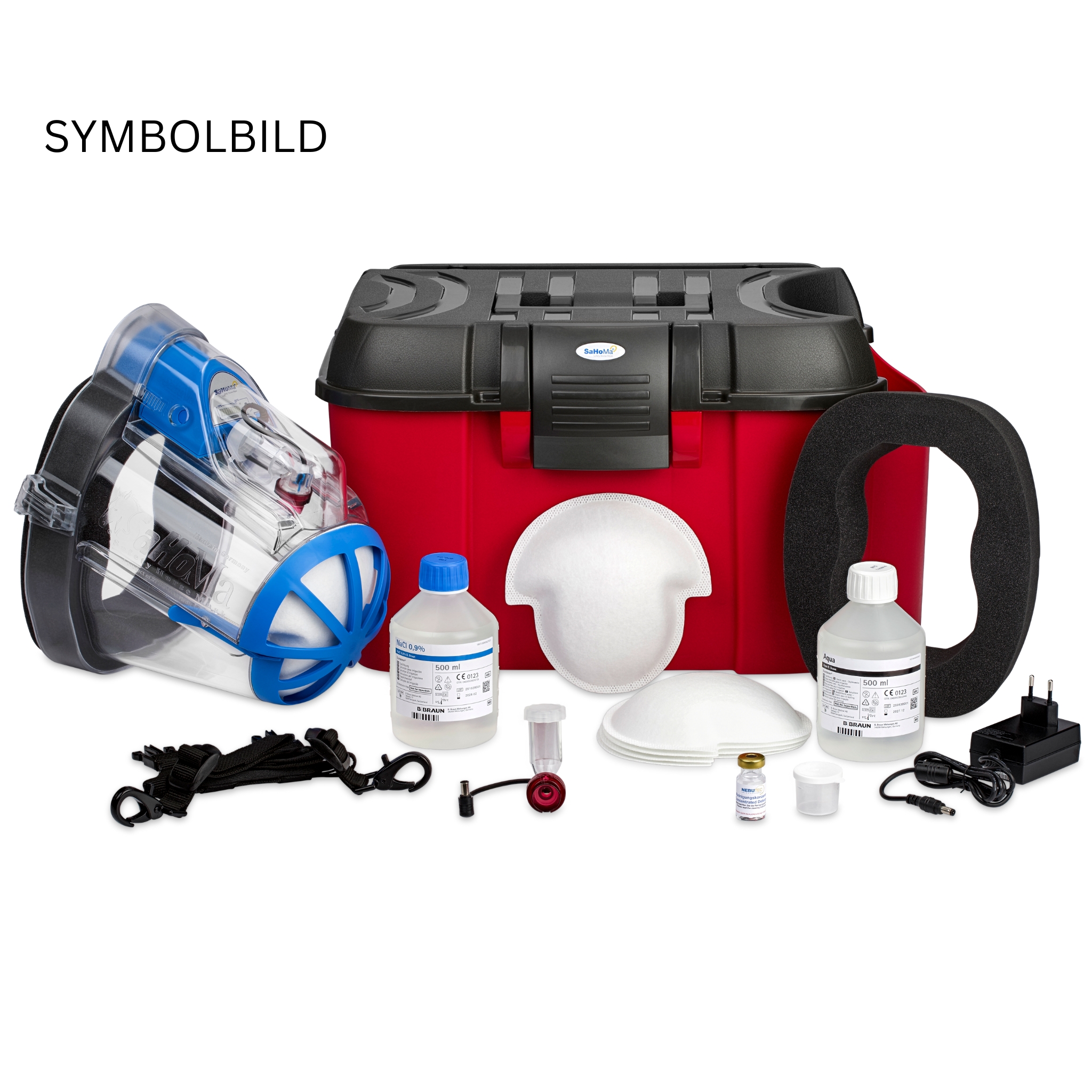 Vollständiges SaHoMa-II Inhalationsset für Pferde mit allen Bestandteilen